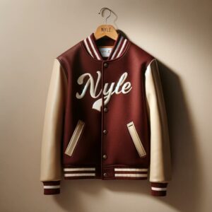 Nyle Athletic Burgundy Teddy Jacket