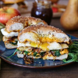 Pear Apple Grilled Cheese Bagel